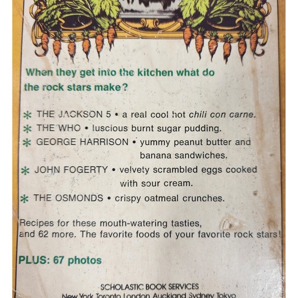 Vintage Cookbook Rock Stars Recipes Photographs Beatles Jackson 5 More 1st Ed. - Picture 7 of 11